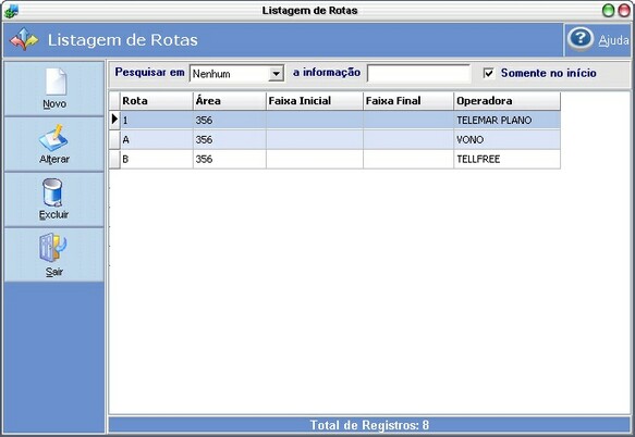 Listagem-Rotas