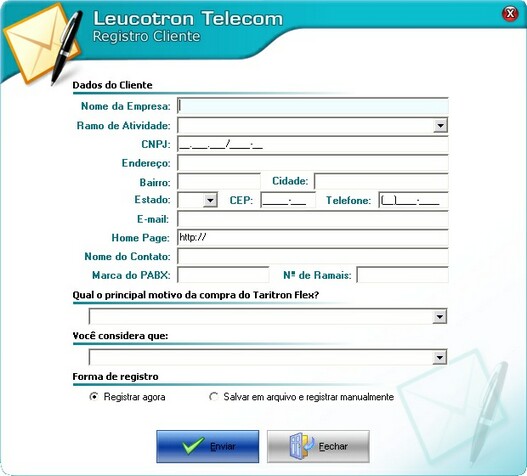 Parametros-Dados do cliente