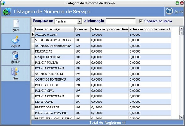 Parametros-NumeroServicos