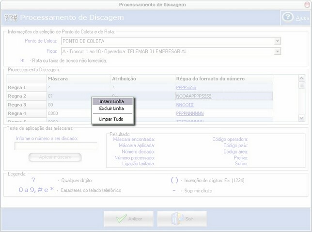 Tarifacao - Processamento de Discagem